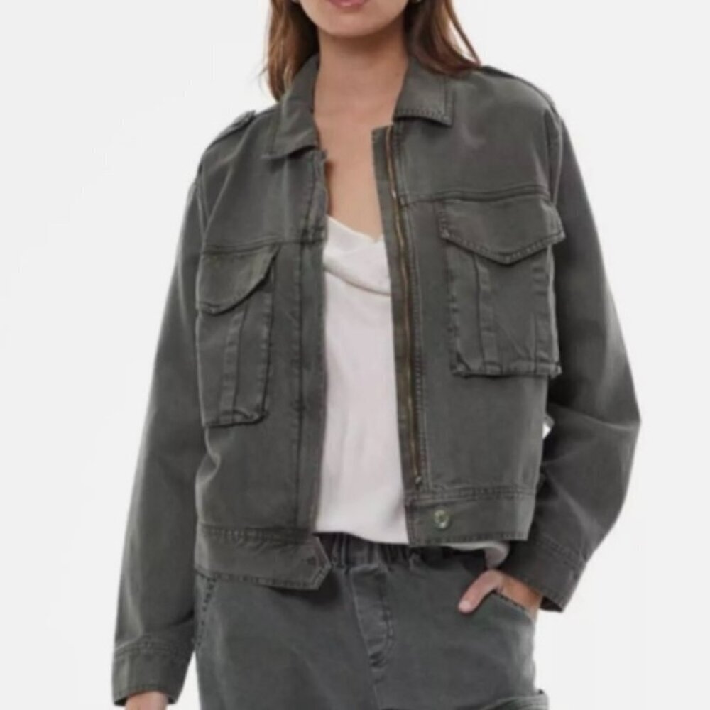 Young Fabulous & Broke YFB Damon Green Zip-Down Jacket Casual Size XS Women's